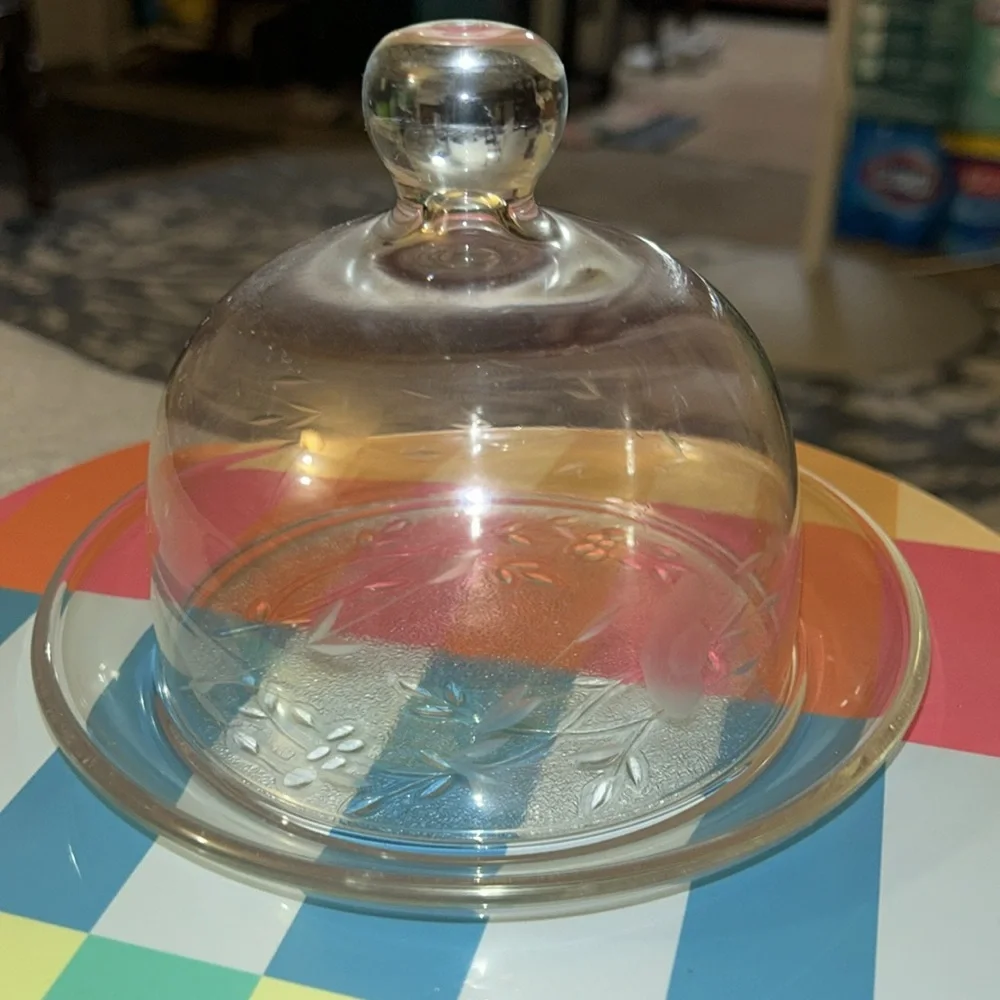 Princess House Heritage Glass Butter dish with Dome Lid - Picture 5 of 7